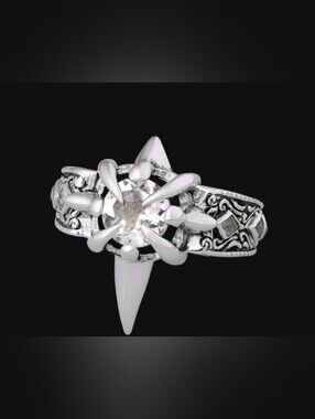 NEW Clocks and Colours Silver Satori x Clear Quartz Women's Ring Size 10